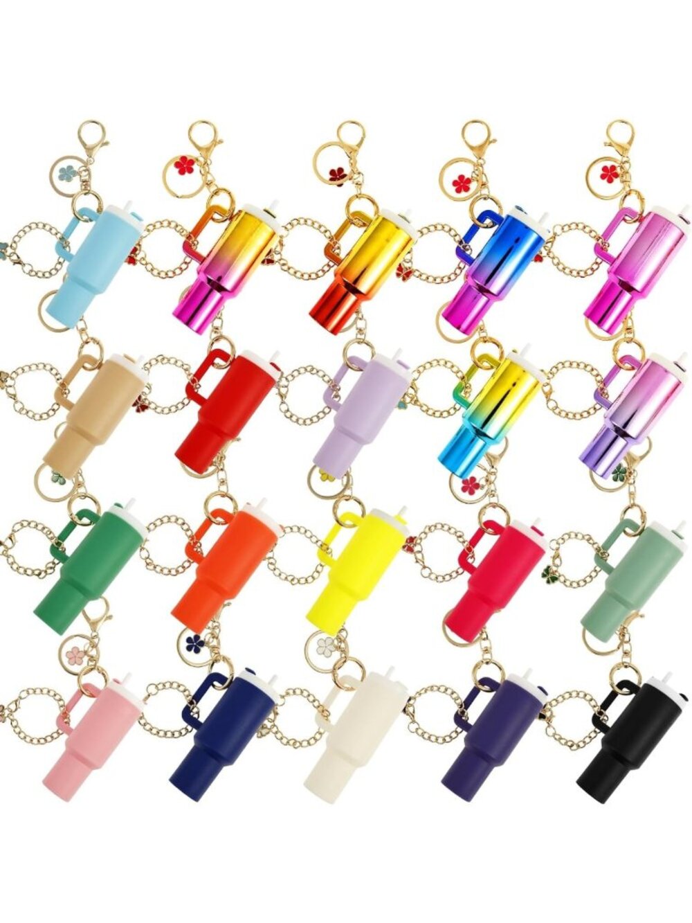 20PCS Mini Tumbler Keychains & Chapstick Holders for Women’s Handbags & Purses